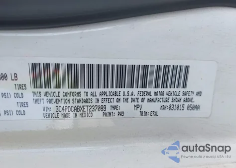 2014 Dodge Journey Se from USA, damaged, VIN 3C4PDCABXET237089